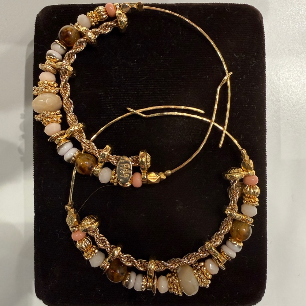 Gas Bijoux Gold Beaded Hoop Earrings